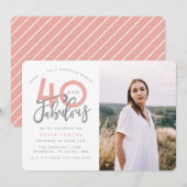 Fotouitnodiging voor 40 en geweldige verjaardagsfe kaart (Voorkant / Achterkant)