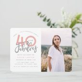 Fotouitnodiging voor 40 en geweldige verjaardagsfe kaart (Staand voorkant)
