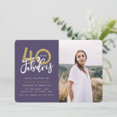 Fotouitnodiging voor 40 en geweldige verjaardagsfe kaart (Staand voorkant)