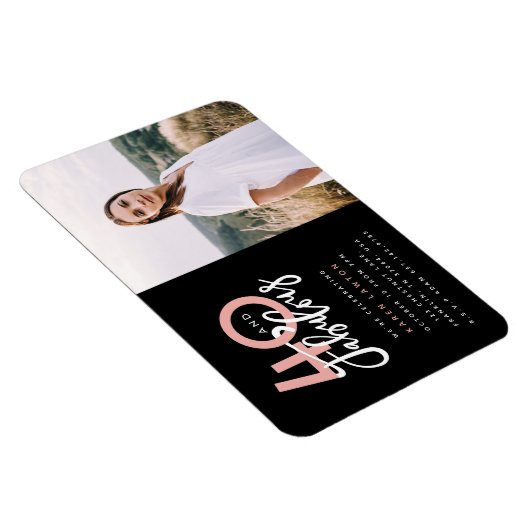 Fotouitnodiging voor 40 en geweldige verjaardagsfe magneet (Rechterzijde)