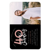 Fotouitnodiging voor 40 en geweldige verjaardagsfe magneet (Verticaal)