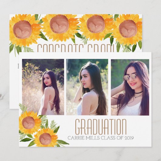 Fotouitnodiging voor afstuderen van Florence Kaart (Voorkant / Achterkant)