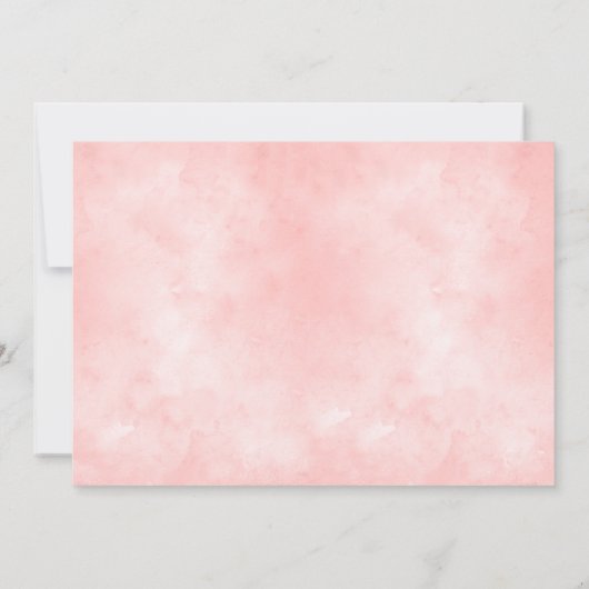 Fotouitnodiging voor baby shower met roze wilde bl kaart (Achterkant)