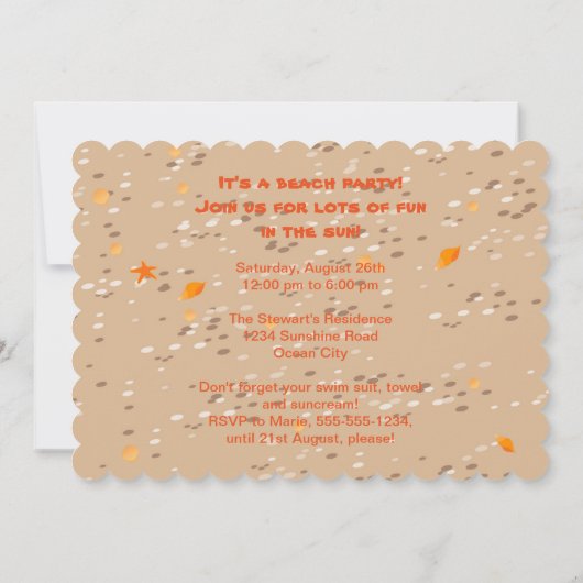 Fotouitnodiging voor Beach Sand Castle verjaardags Kaart (Achterkant)