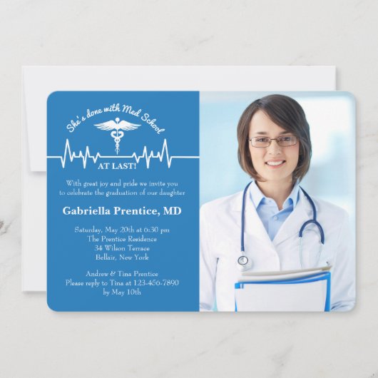 Fotouitnodiging voor Caduceus en Life Line Kaart (Voorkant)