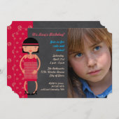 Fotouitnodiging voor Charleston Chic Birthday Kaart (Voorkant / Achterkant)