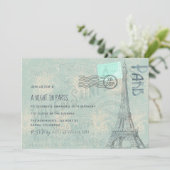 Fotouitnodiging voor de partij van Parijs met de t Kaart (Staand voorkant)