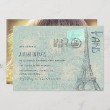 Fotouitnodiging voor de partij van Parijs met de t