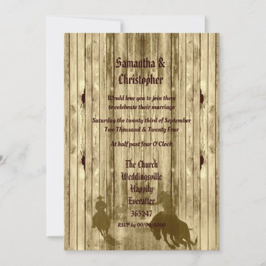 Fotouitnodiging voor een trouwe cowboy bruiloft kaart (Voorkant)