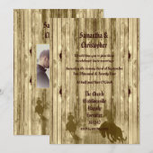 Fotouitnodiging voor een trouwe cowboy bruiloft kaart (Voorkant / Achterkant)