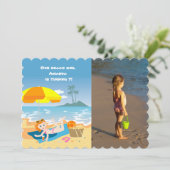 Fotouitnodiging voor elk meisje op zomerfeestdag kaart (Staand voorkant)