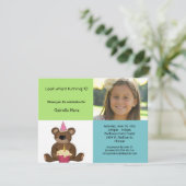 Fotouitnodiging voor groene en blauwe Teddy Bear Kaart (Staand voorkant)