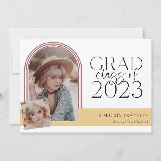 Fotouitnodiging voor hedendaags grafisch Afstudere Kaart (Voorkant)