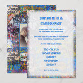 Fotouitnodiging voor het bruiloft van Urban graffi Kaart (Voorkant / Achterkant)