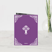 Fotouitnodiging voor het doopkruis Sweet Plum Feestdagen Kaart (Achterkant)