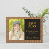 Fotouitnodiging voor Houten Grain Kaart (Staand voorkant)