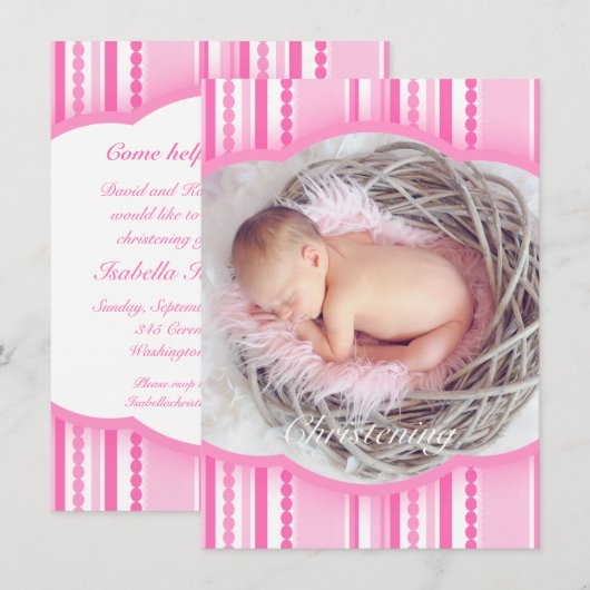 Fotouitnodiging voor kerstmeisjes kaart (Voorkant / Achterkant)