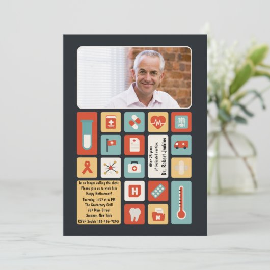 Fotouitnodiging voor medische veldretirement kaart (Staand voorkant)
