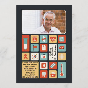 Fotouitnodiging voor medische veldretirement kaart