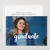 Fotouitnodiging voor moderne graduatiepartij aankondiging (Voorkant / Achterkant)