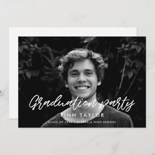 Fotouitnodiging voor moderne lettertypegrootte aankondiging (Voorkant / Achterkant)