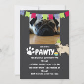 Fotouitnodiging voor Pug Dog Birthday Kaart (Voorkant)
