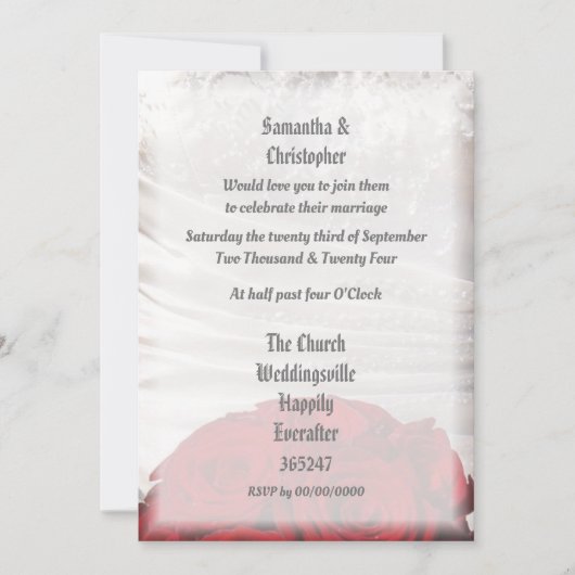 Fotouitnodiging voor Rode florale bouquet bruiloft Kaart (Voorkant)