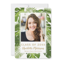 Fotouitnodiging voor tropisch groen afstuderen