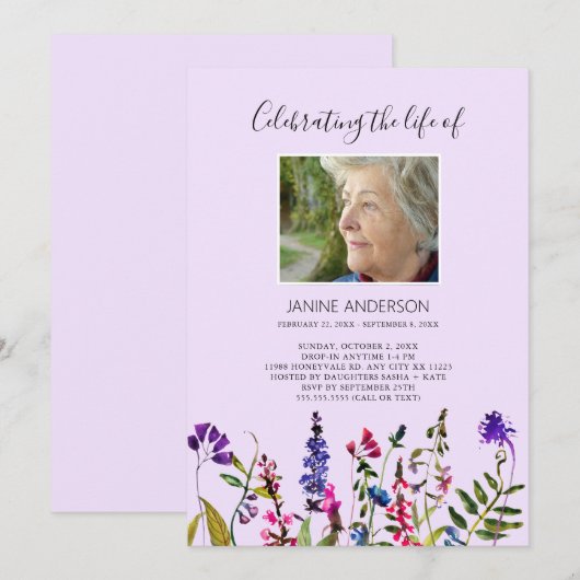 Fotouitnodiging voor Wildbloemen Life Kaart (Voorkant / Achterkant)