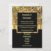 Fotouitnodiging voor zwarte en gouden bruiloft kaart (Voorkant)