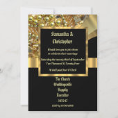 Fotouitnodiging voor zwarte en gouden bruiloft kaart (Voorkant)