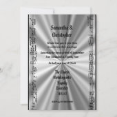 Fotouitnodiging voor zwarte en zilveren bruiloft kaart (Voorkant)