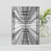 Fotouitnodiging voor zwarte en zilveren bruiloft kaart (Staand voorkant)