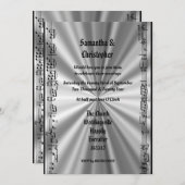 Fotouitnodiging voor zwarte en zilveren bruiloft kaart (Voorkant / Achterkant)