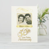 Fotouitnodigingen van de 50e Jubileum Kaart (Staand voorkant)