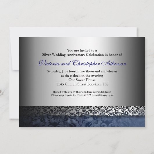 Fotouitnodigingen voor 25e trouwdag kaart (Achterkant)