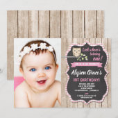 Fotouitnodigingen voor de verjaardag van Owl, meis Kaart (Voorkant / Achterkant)