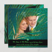 Fotouitnodigingen voor het huwelijk Peacock Kaart (Voorkant / Achterkant)