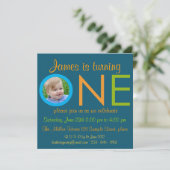 Fotouitnodigingen voor "ONE" Boy voor eerste verja Kaart (Staand voorkant)