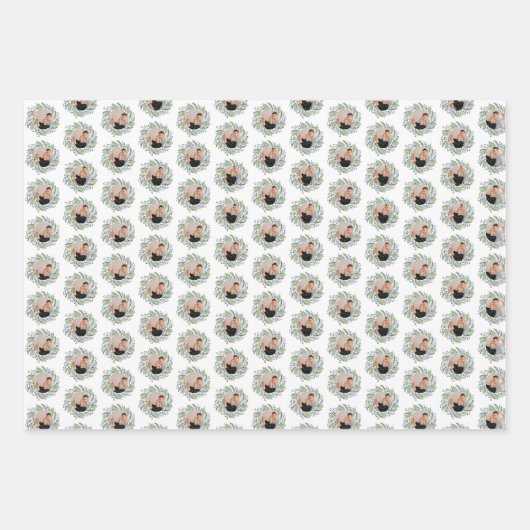 Fotovakantie met groene kerstmis inpakpapier vel (Voorkant 3)