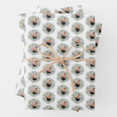 Fotovakantie met groene kerstmis inpakpapier vel (In situ)