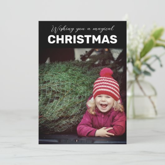 Fotovakantie met magische kerst feestdagenkaart (Staand voorkant)