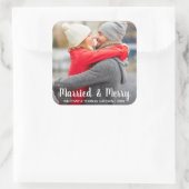 Fotovakantie met Pas getrouwd en huwelijk Vierkante Sticker (Tas)