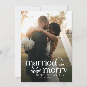 Fotovakantiekaart voor gehuwde Passen getrouwd en  Feestdagenkaart