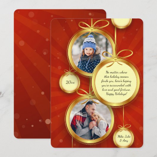 Fotovakantiekaart voor ornamenten kaart (Voorkant / Achterkant)