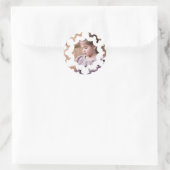 Fotovakantietekker: White Snowflake Photo Ronde Sticker (Tas)