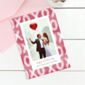 FotoValentijnsdag XOXO Pattern Couple Feestdagenkaart