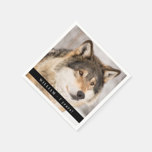 Fotovee van het feest van de wolf servet (Hoek)