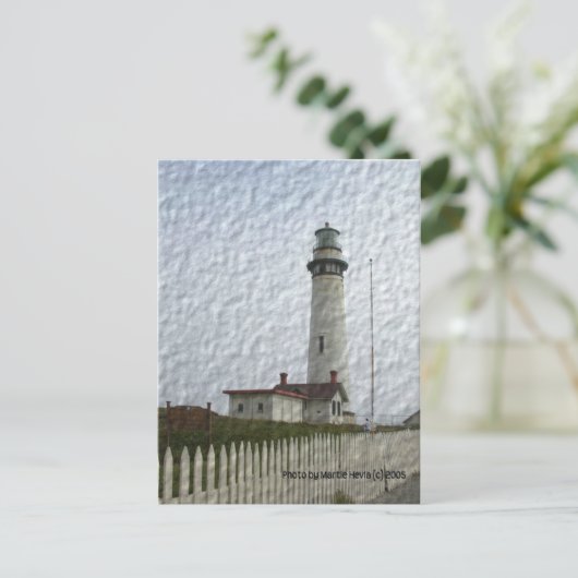 Fotoverf van vuurtoren briefkaart (Staand voorkant)