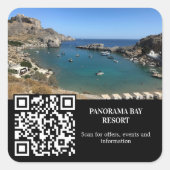 Fotoverhuur reizen QR code business Vierkante Sticker (Voorkant)